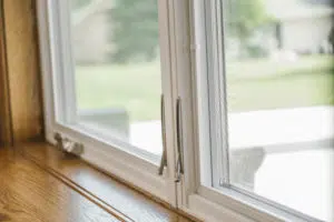 Vinyl Windows Linton, ND Wood framed windowsill with vinyl windows.